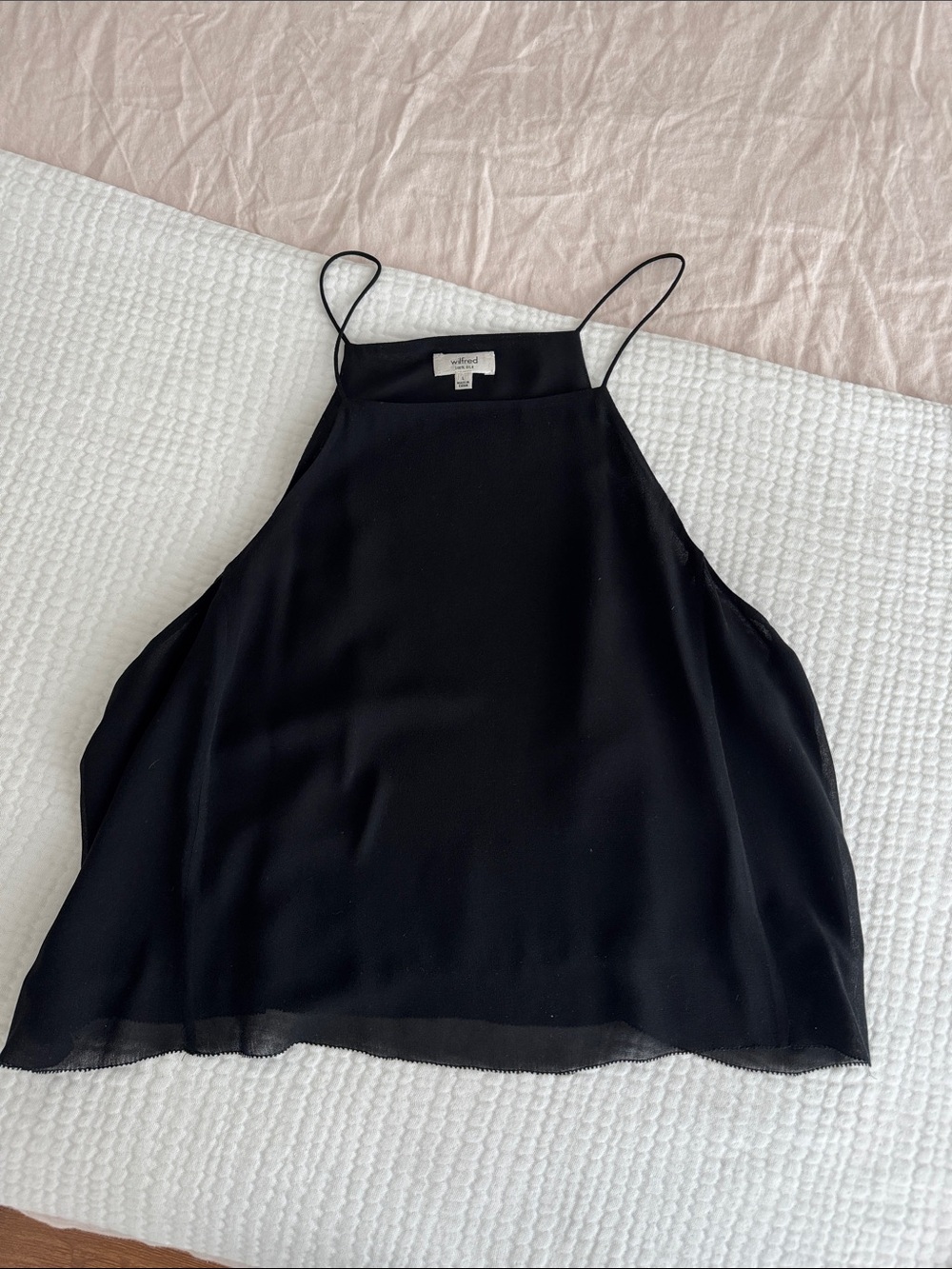Wilfred Black Satin Halter Camisole